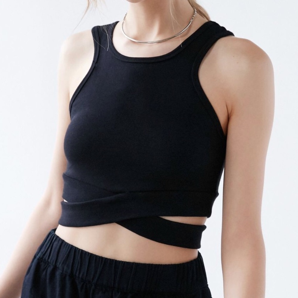 Urban outfitters/cheap Monday wrap black tank
